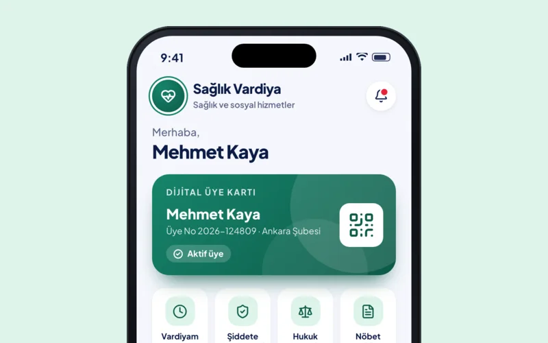 Sağlık Vardiya uygulamasının ana ekranı